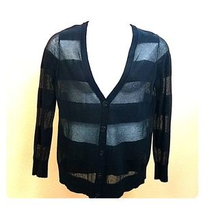 Halston Heritage Long Sleeved Sheer Stripe sweater